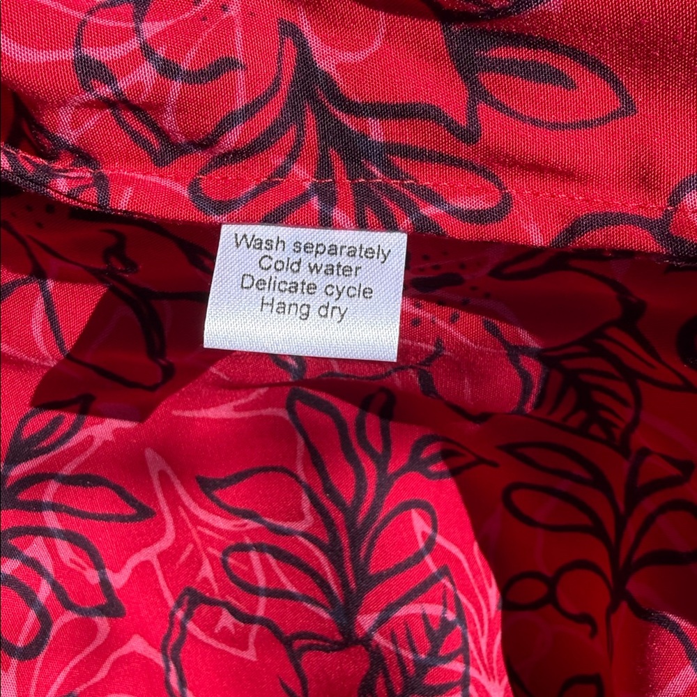 Blue Ginger Hawaiian Print 3/4 Sleeve Blouse - Picture 9 of 9